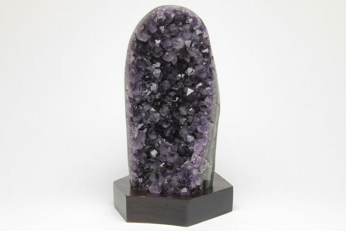 Amethyst Cluster With Wood Base - Uruguay #200011